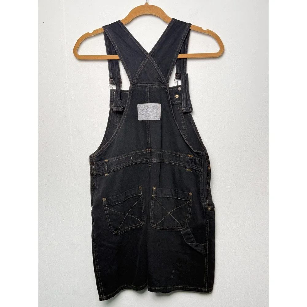 Vintage Pooh Winnie the Pooh Black Denim Overall Dress Pinafore Size 9/10 90s - Picture 6 of 8